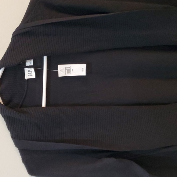 Gap black cotton open front cardigan - Picture 2 of 4